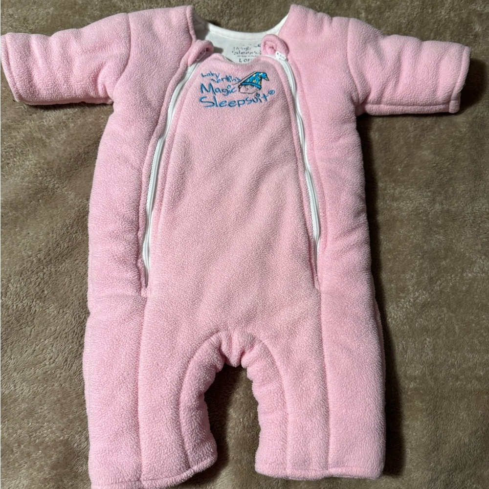 Pink Magic Sleepsuit Fleece One-Piece by Baby Merlin’s